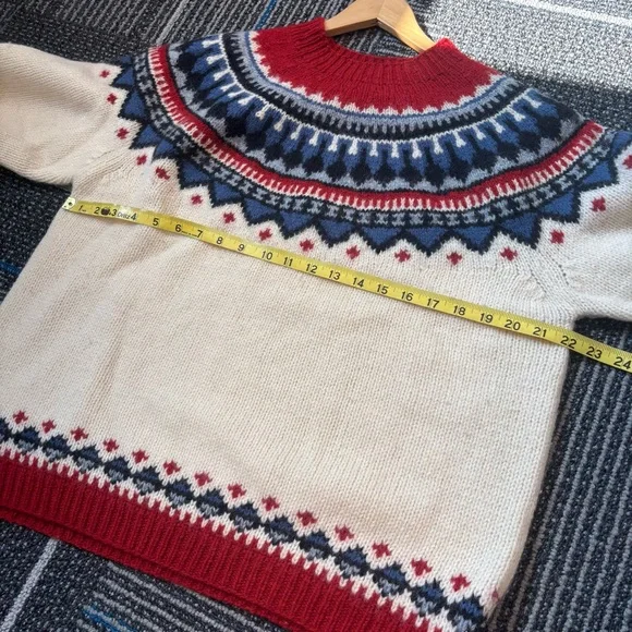 Vintage Eddie Bauer Medium Sweater Wool Fair Isle - Picture 10 of 13